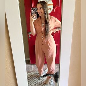 Pink lily jumpsuit